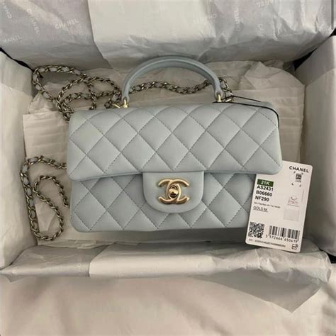 chanel 21k light blue|Chanel mini 21k.